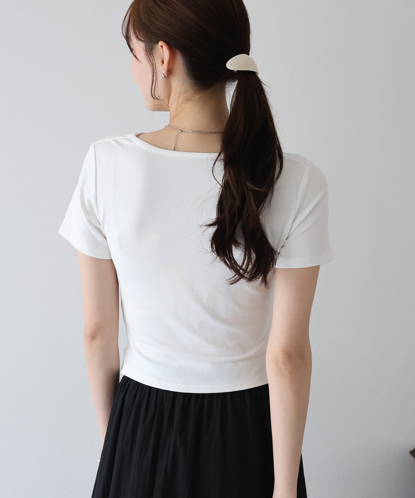 【TIME SALE】半袖アシメドレープTシャツ【ネコポス】