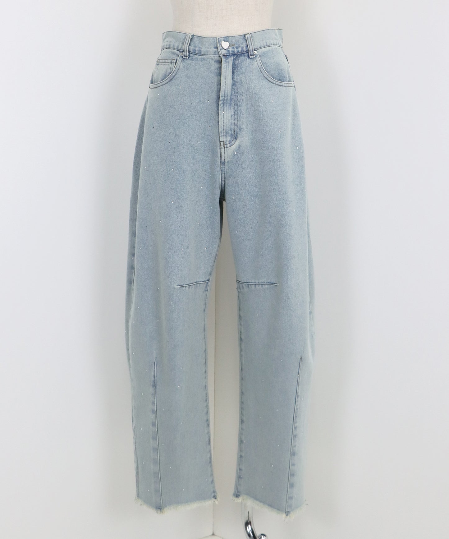 【TIME SALE】ラインストーンカーブデニムパンツ