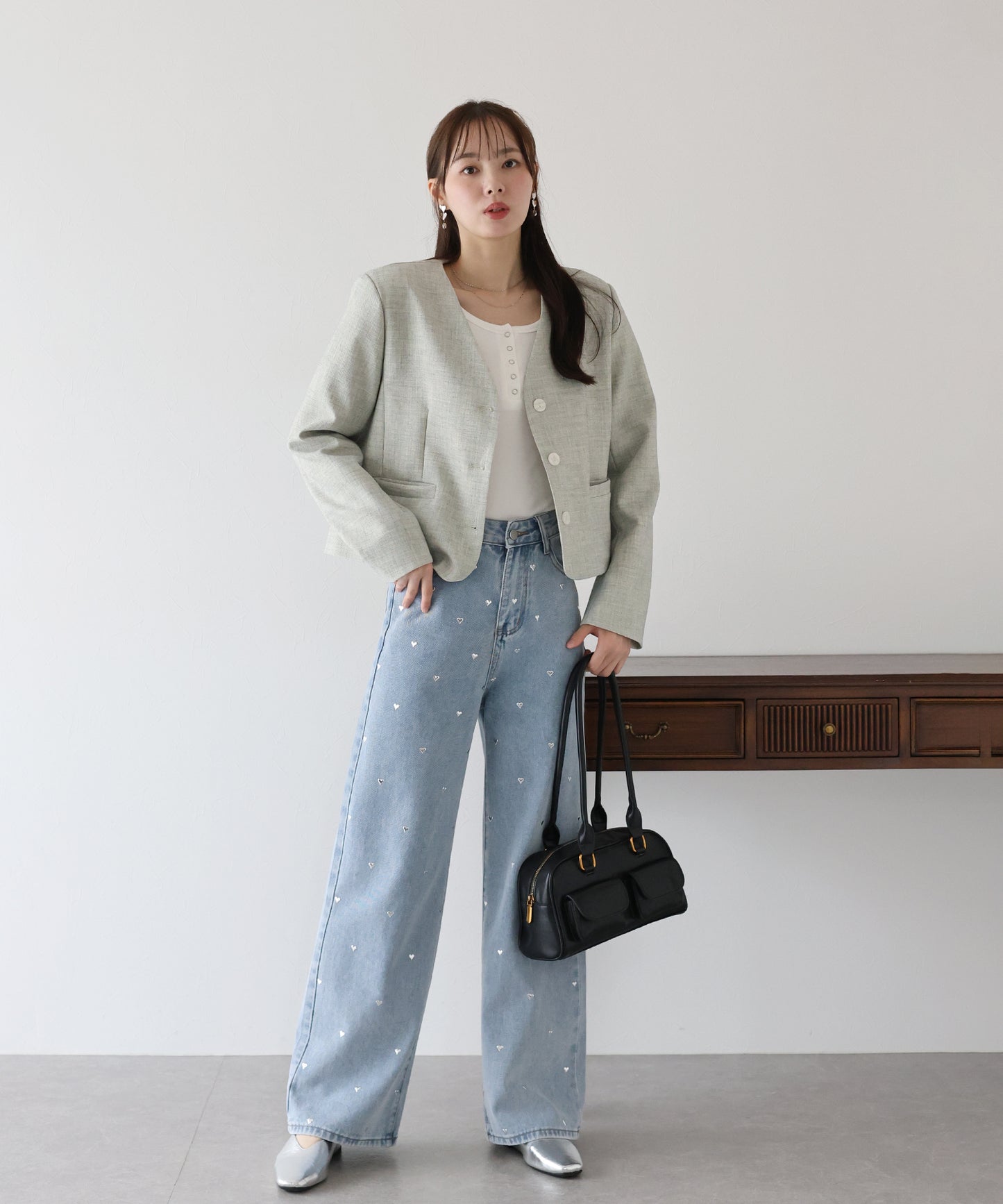 【TIME SALE】Vネックショート丈ジャケット