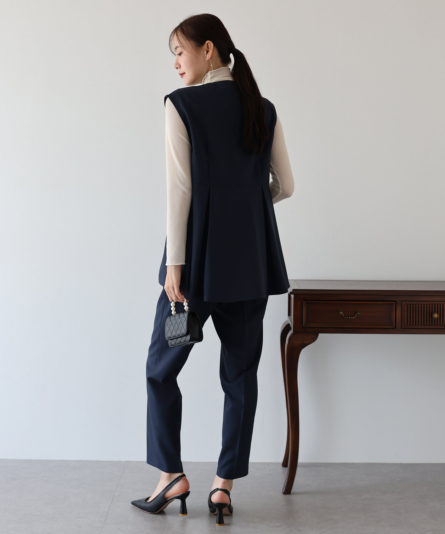 【TIME SALE】ペプラムベスト&テーパードパンツ セレモニー2点セット