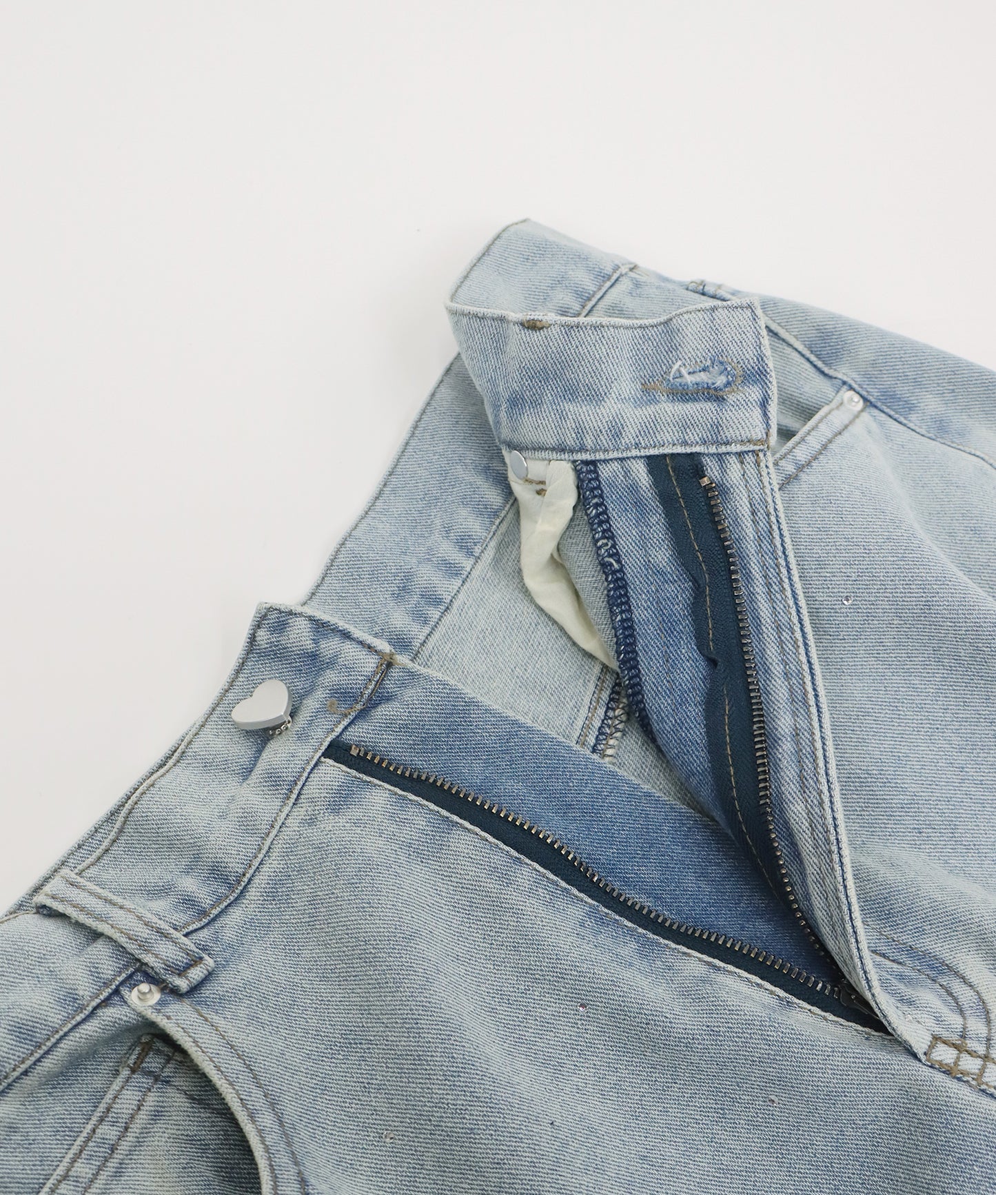 【TIME SALE】ラインストーンカーブデニムパンツ