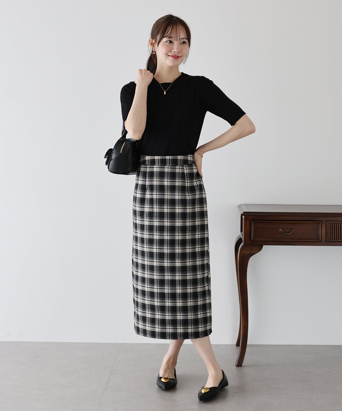 【SALE】チェック柄タイトスカート