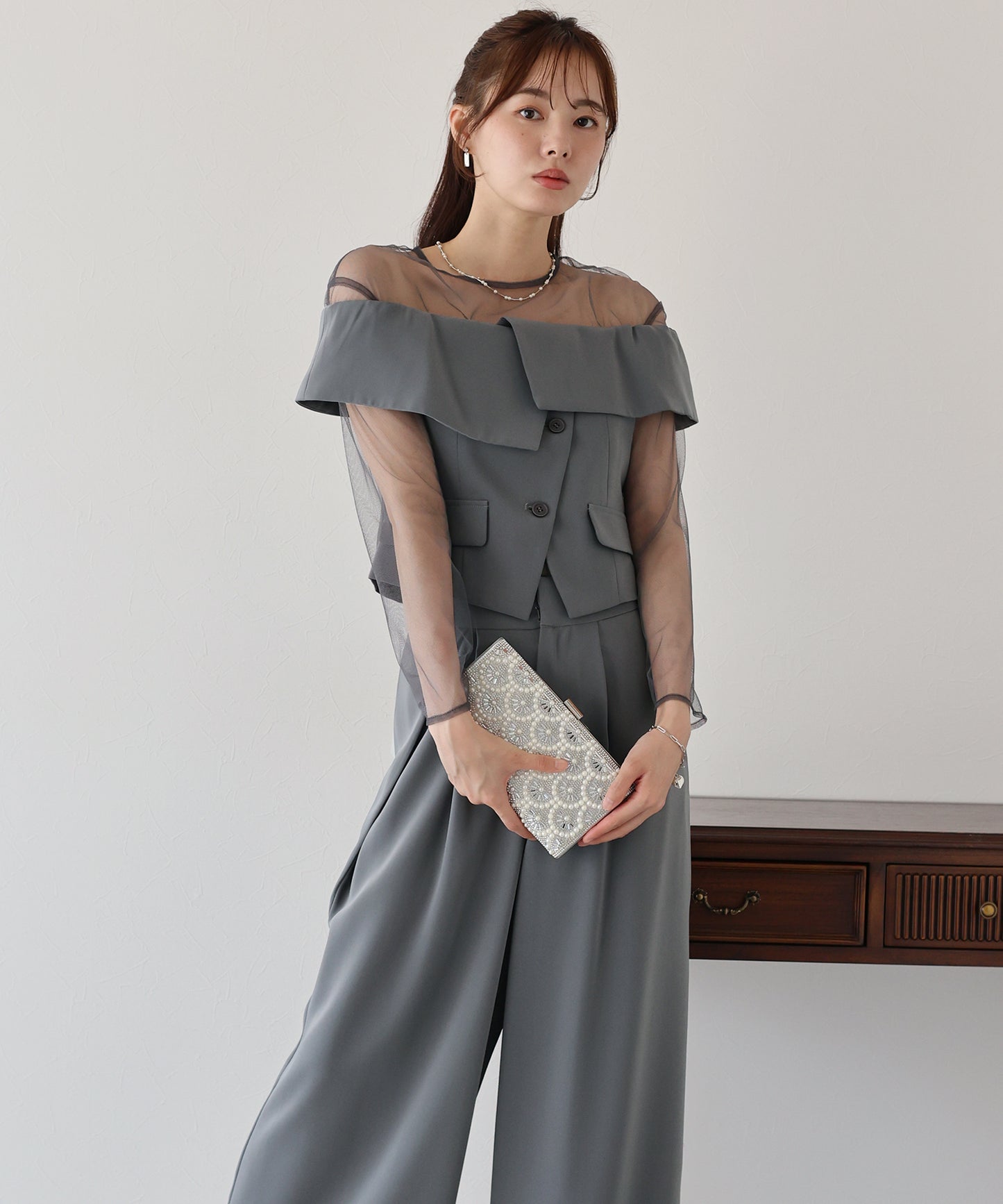 【TIME SALE】オフショルパンツドレス