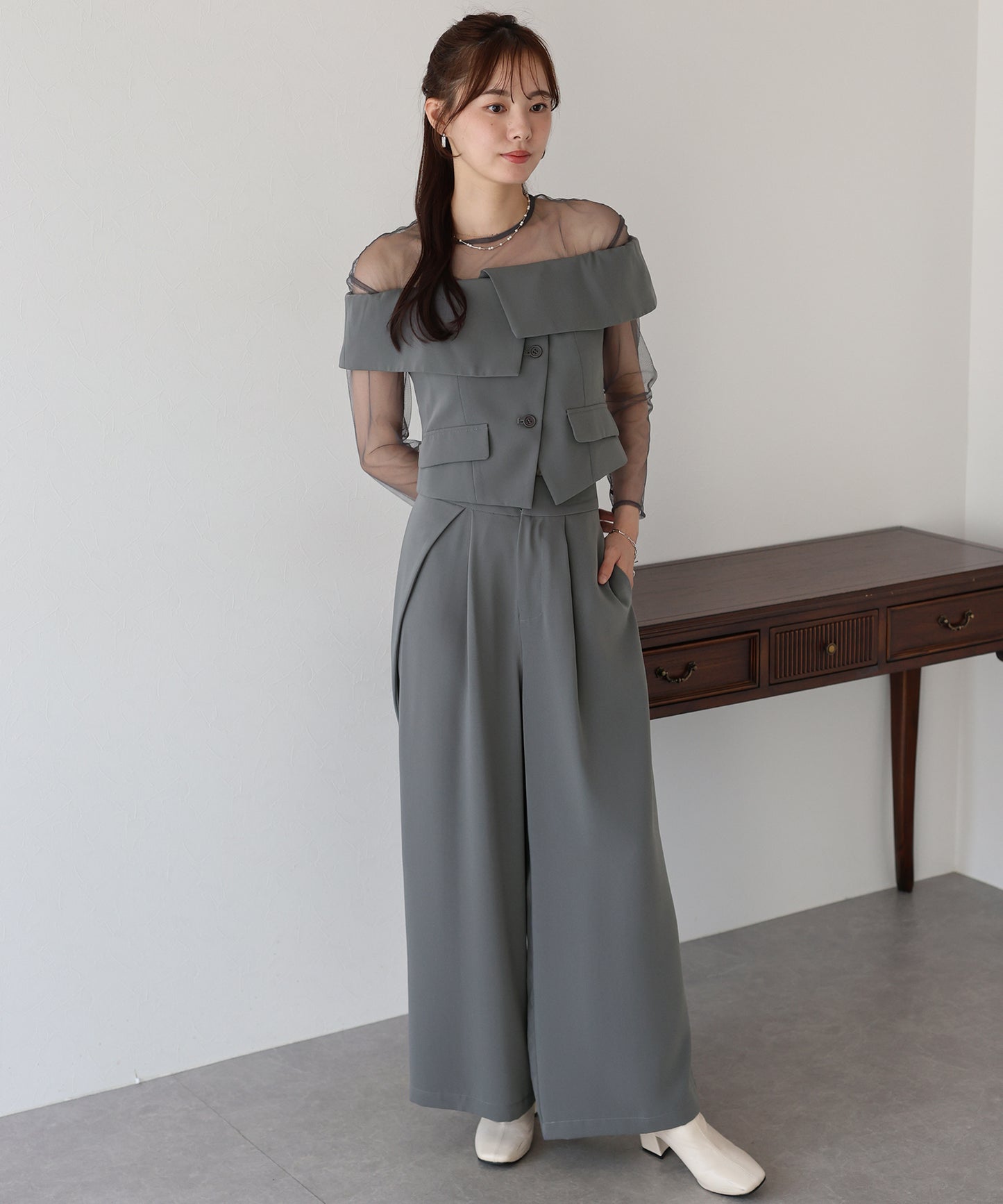 【TIME SALE】オフショルパンツドレス