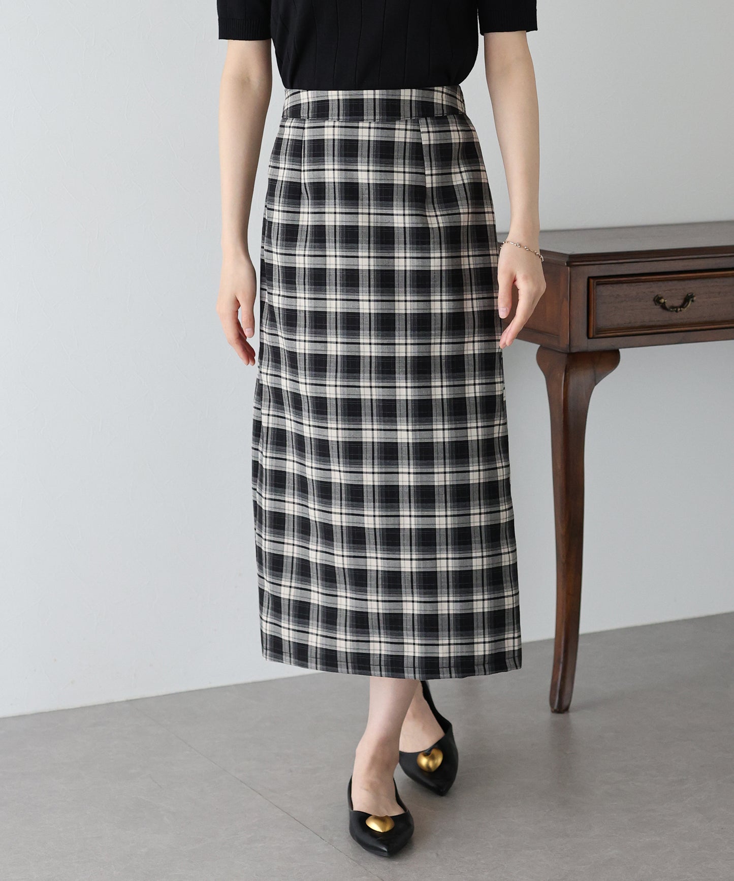 【SALE】チェック柄タイトスカート