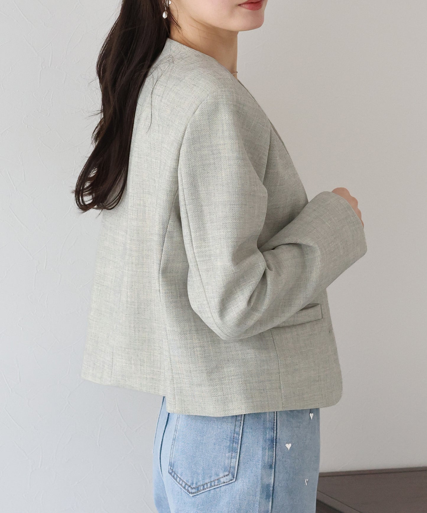 【TIME SALE】Vネックショート丈ジャケット