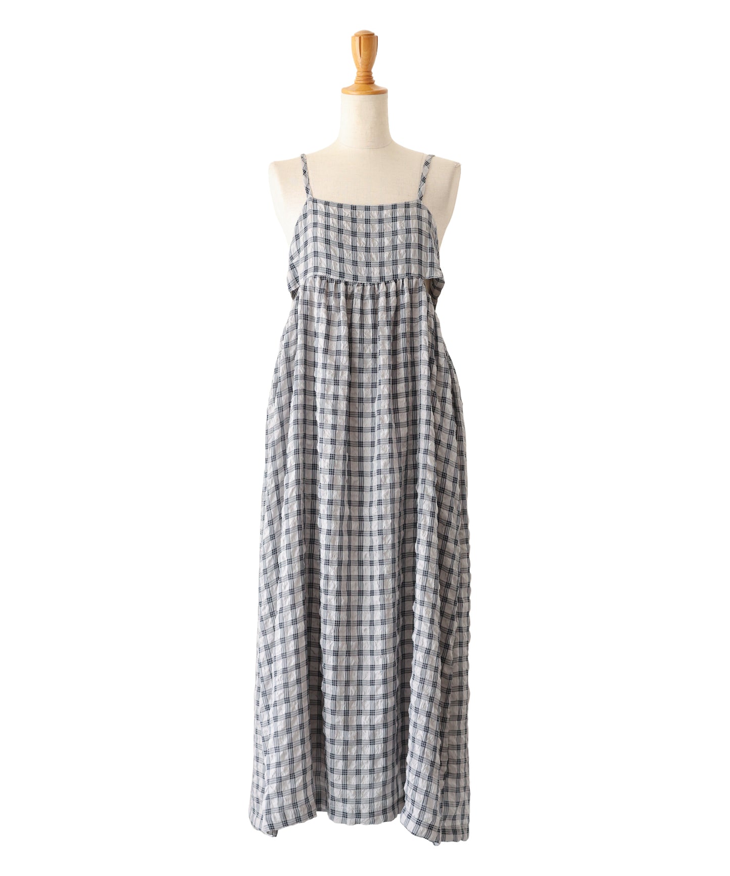 【SALE】シアーチェックキャミワンピース