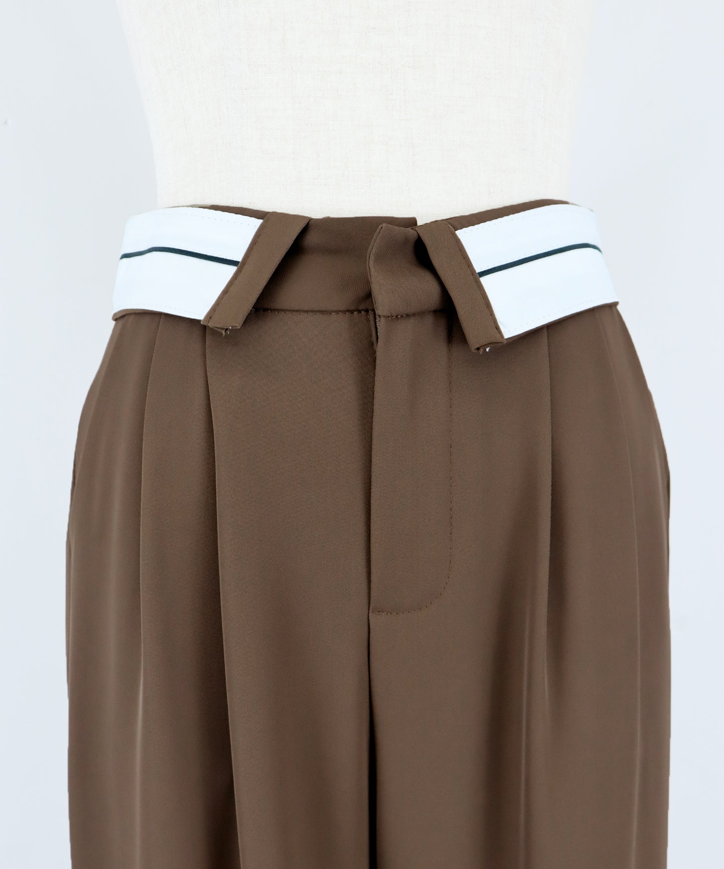 【TIME SALE】ウエスト折り返しタックパンツ