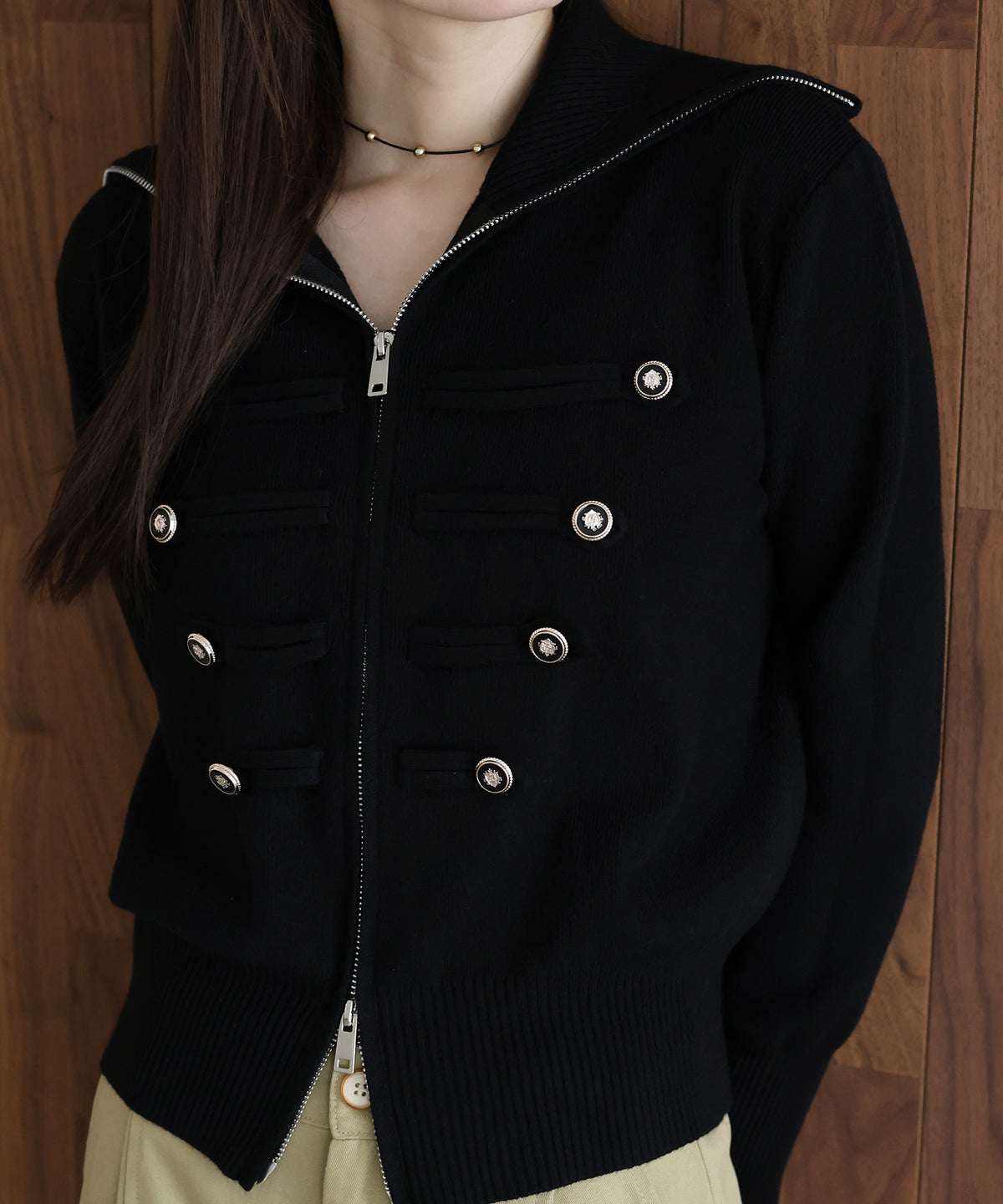【早割5%OFF】ナポレオンダブルジップニットカーディガン