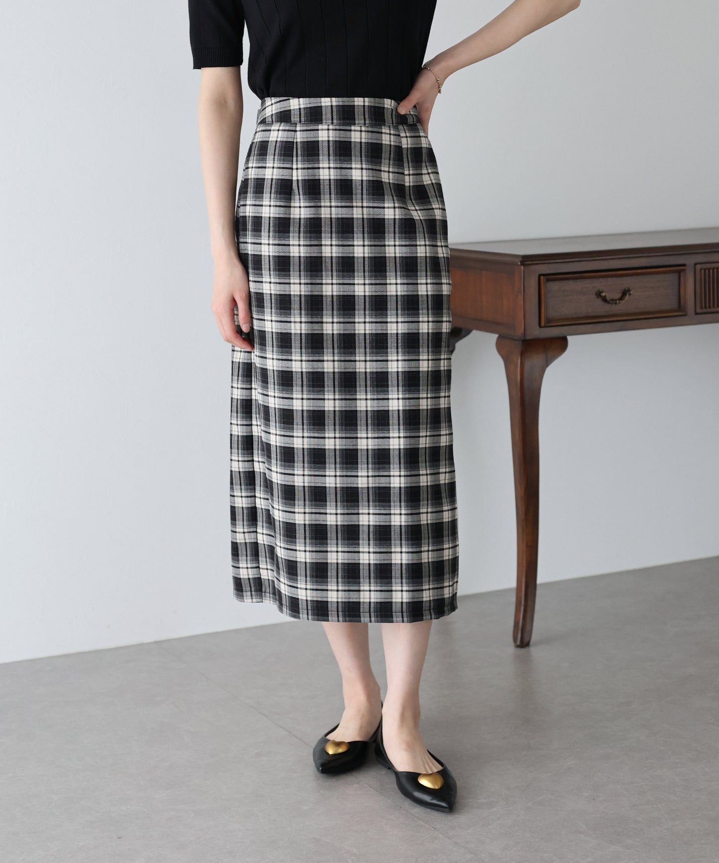 【SALE】チェック柄タイトスカート