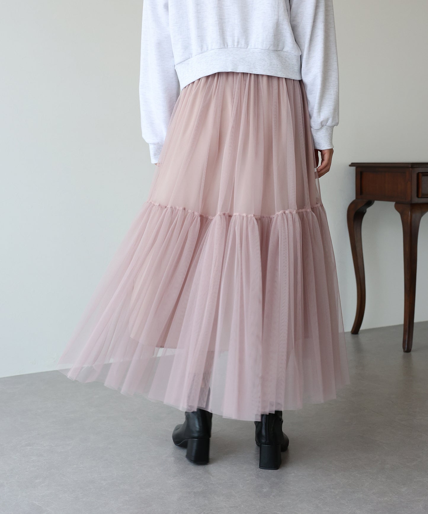 【SALE】チュールティアードスカート