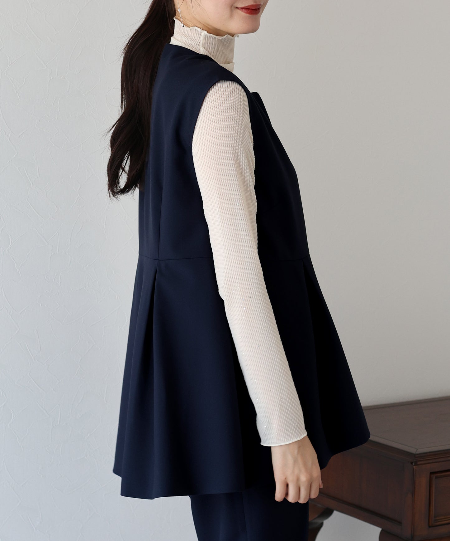 【TIME SALE】ペプラムベスト&テーパードパンツ セレモニー2点セット