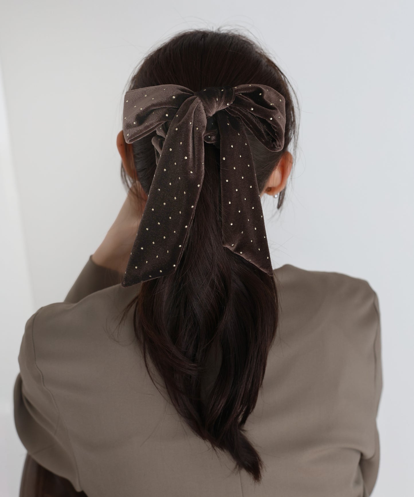 スタッズベロアリボンシュシュ【ネコポス】