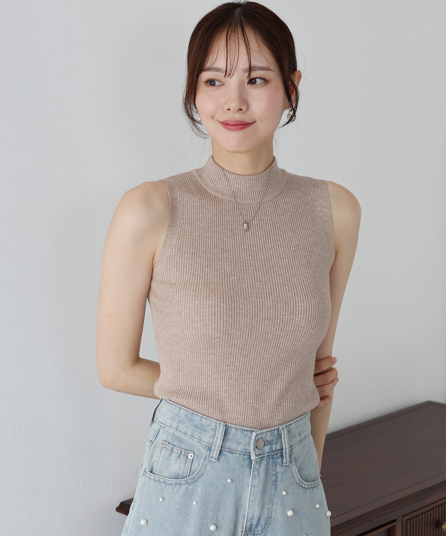 【TIME SALE】なめらかリブノースリニット【ネコポス】