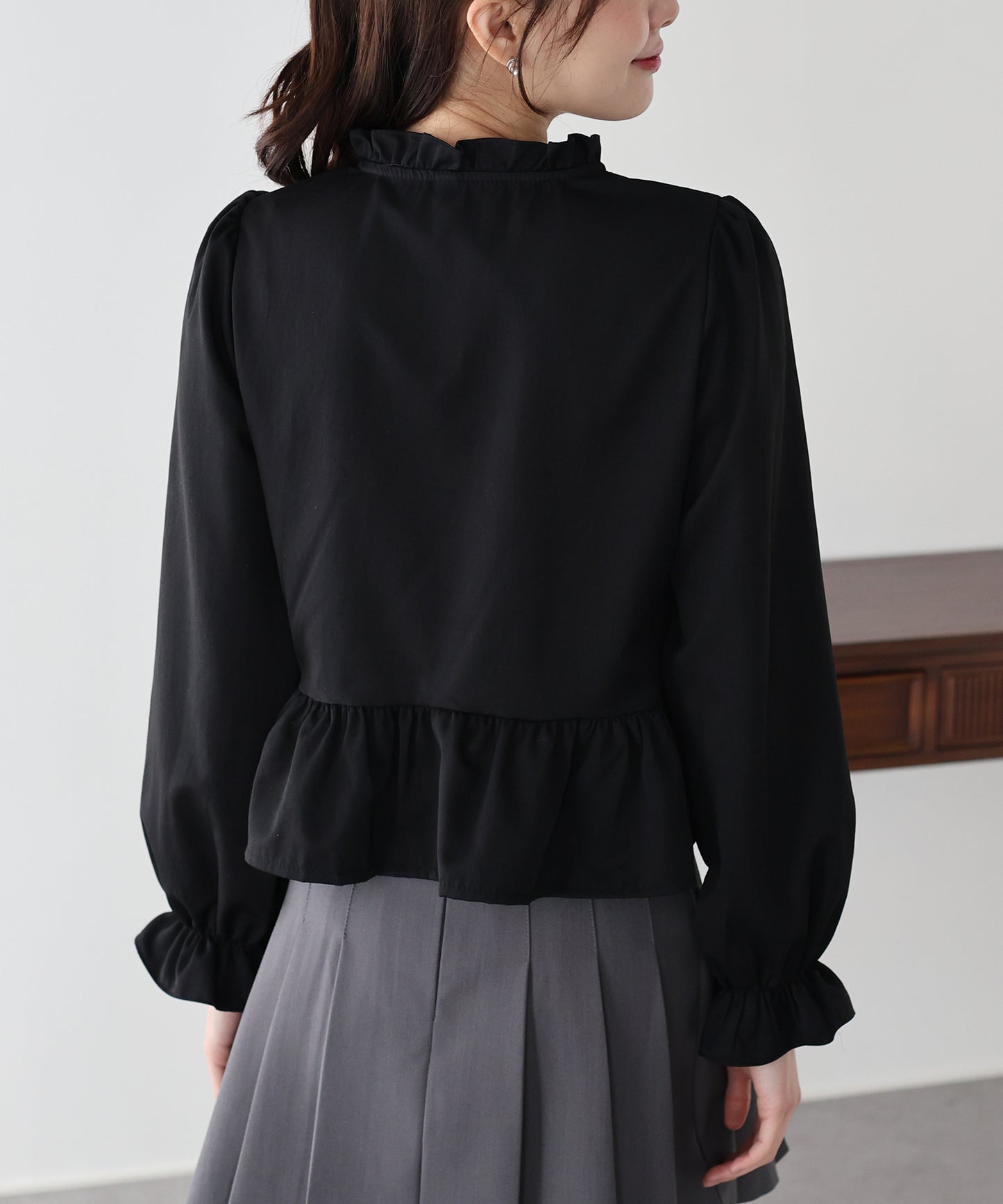 リボンペプラムブラウス【ネコポス】