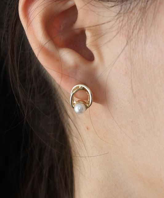 パールモチーフピアス / ニッケルフリー【ネコポス】