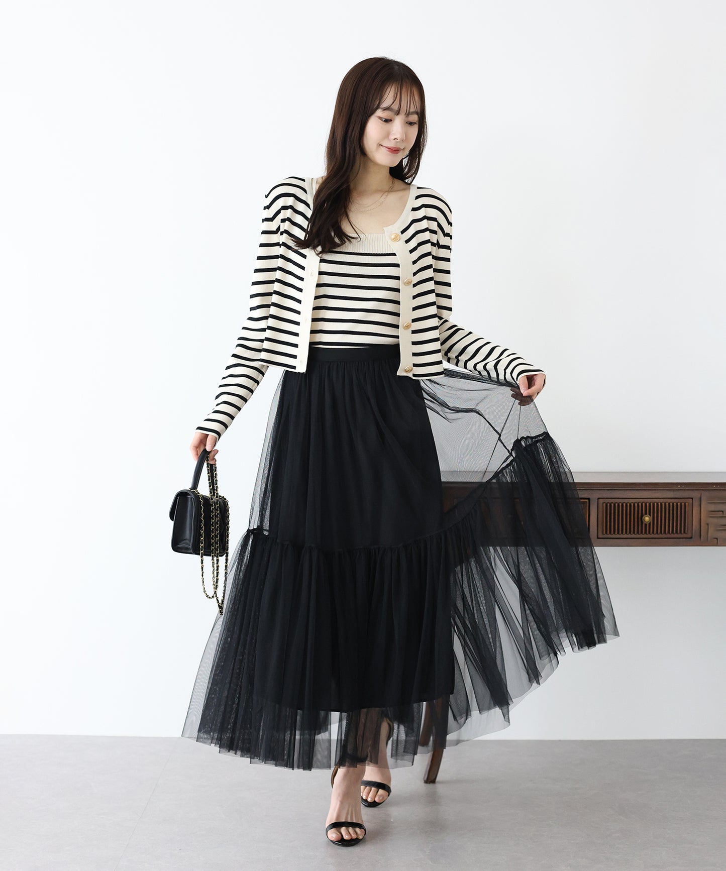 ボーダーカーディガン+キャミソール セット