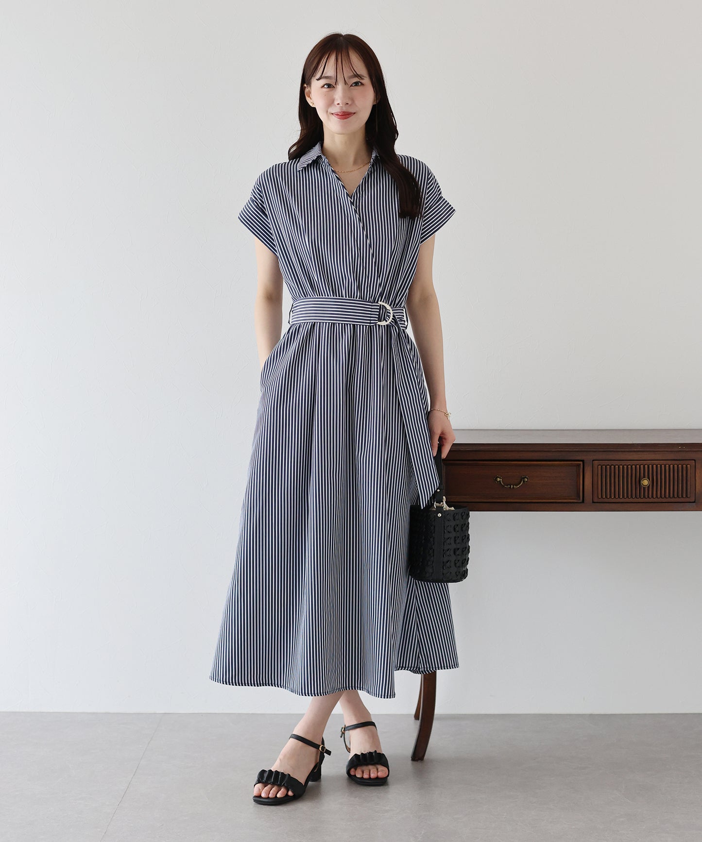 【TIME SALE】カシュクールシャツワンピース