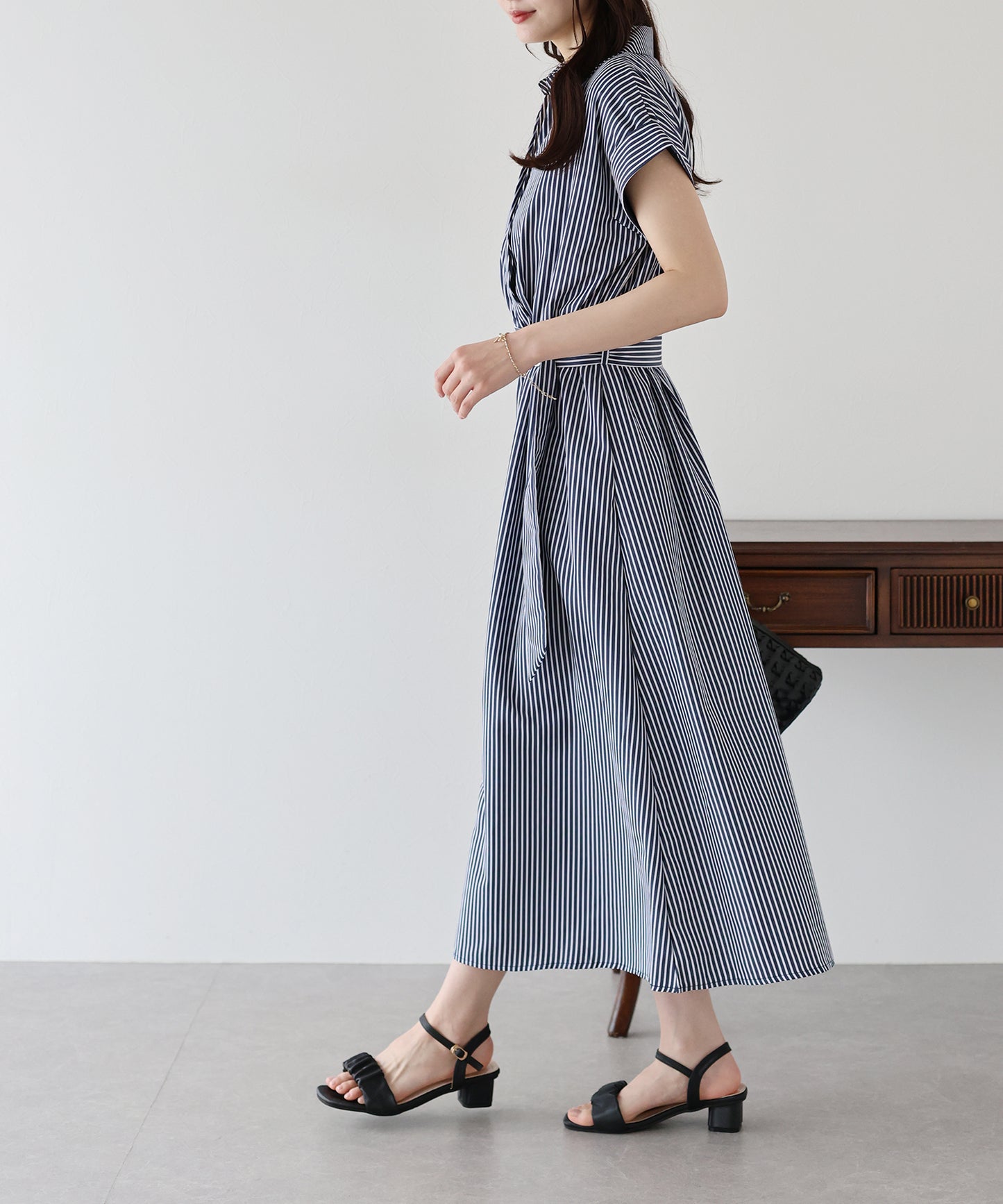 【TIME SALE】カシュクールシャツワンピース