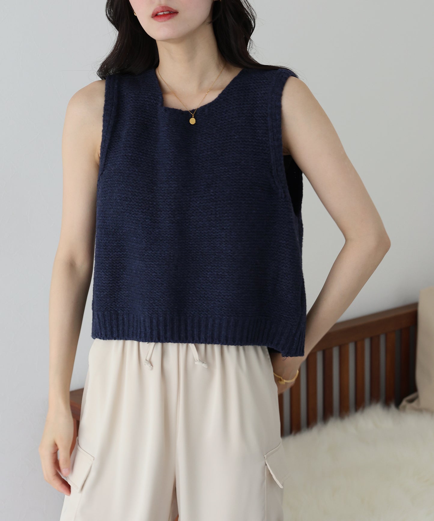 【SALE】リボンニットベスト