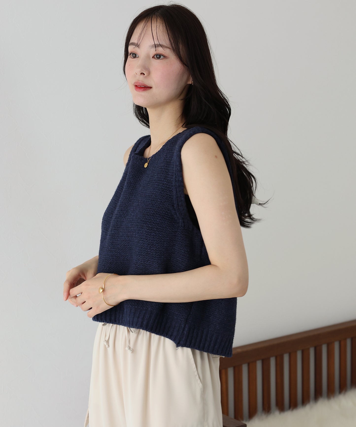 【SALE】リボンニットベスト