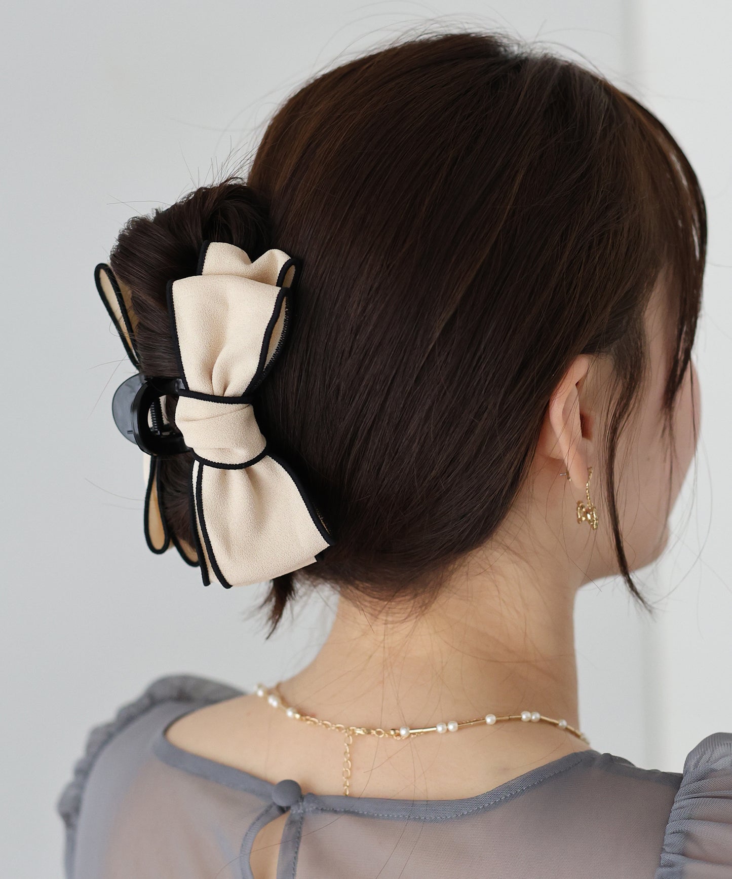 配色リボンヘアクリップ