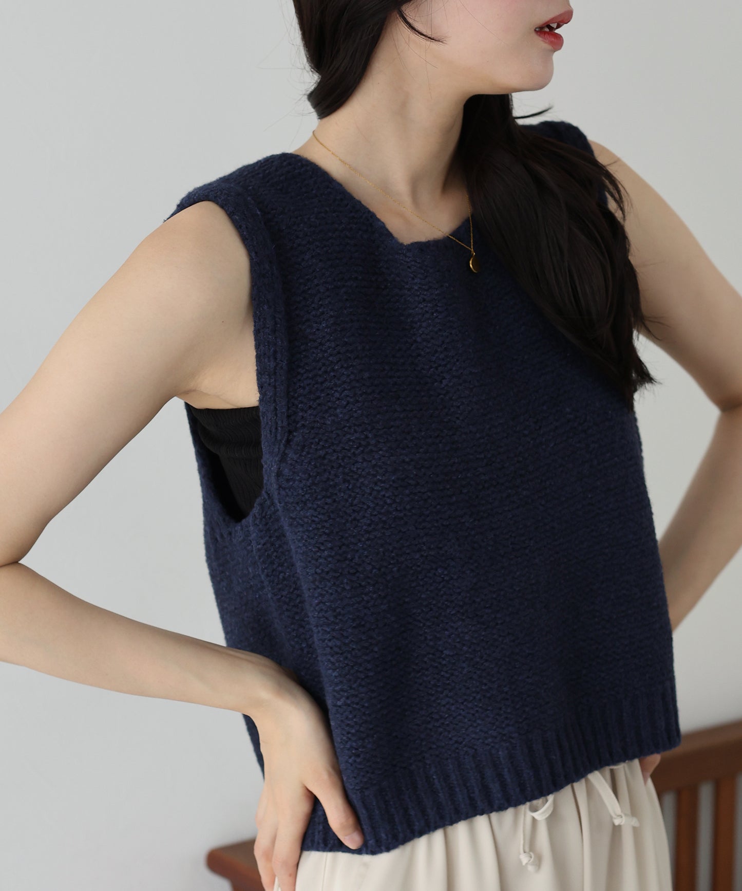 【SALE】リボンニットベスト