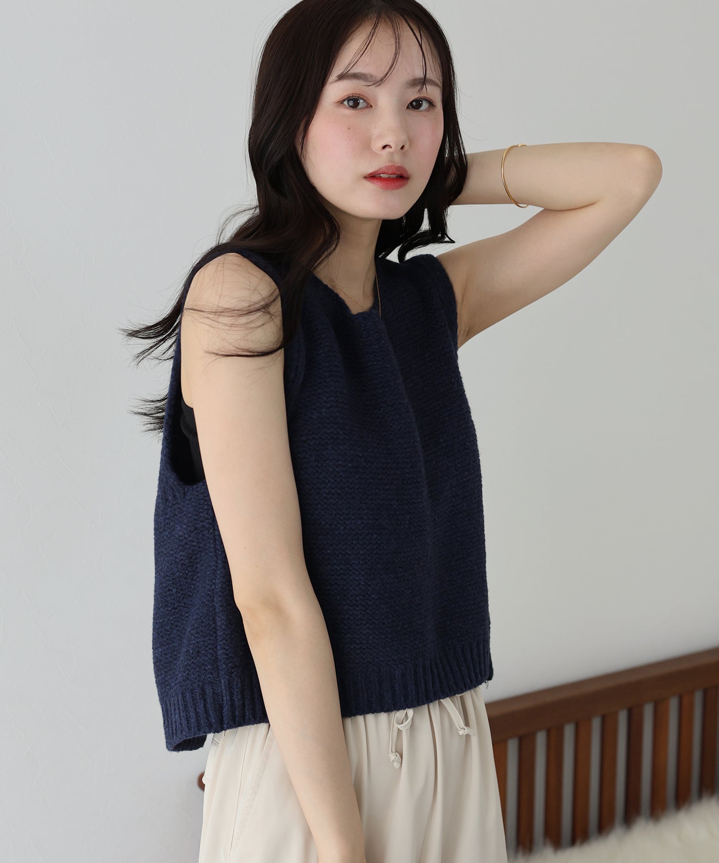 【SALE】リボンニットベスト