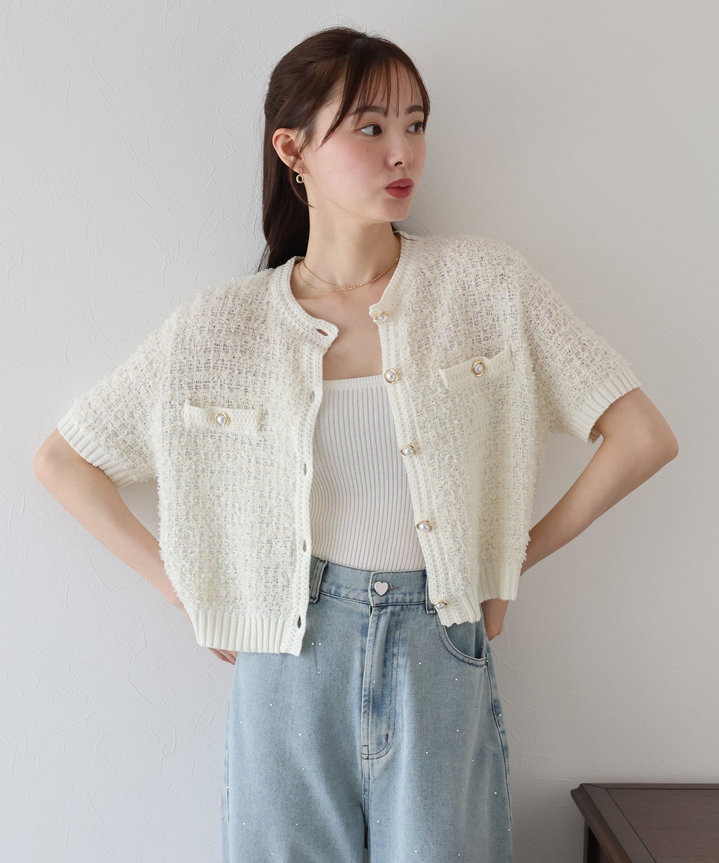 【新商品限定5%OFF(木)】ファンシーヤーンカーディガン