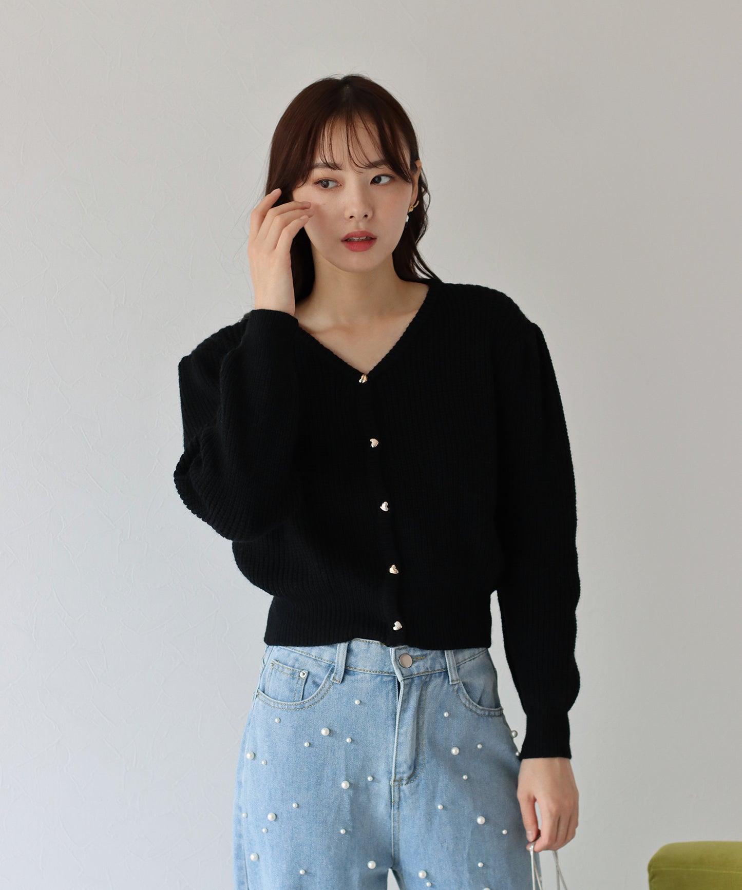 【TIME SALE】ハートボタンカーディガン
