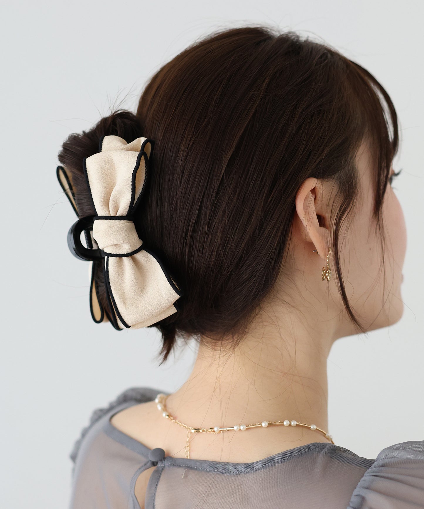 配色リボンヘアクリップ