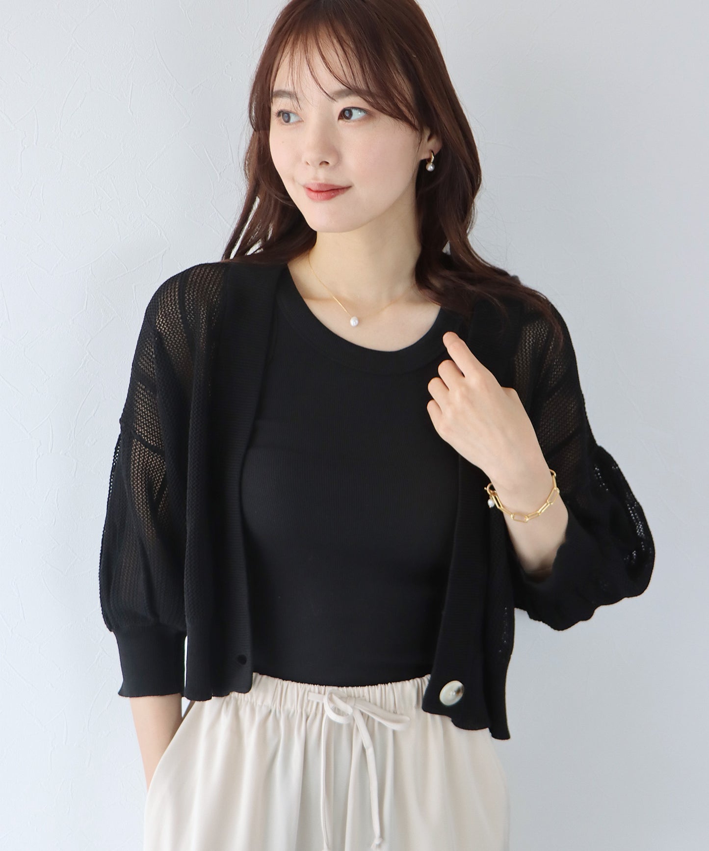 【TIME SALE】メッシュショートカーディガン