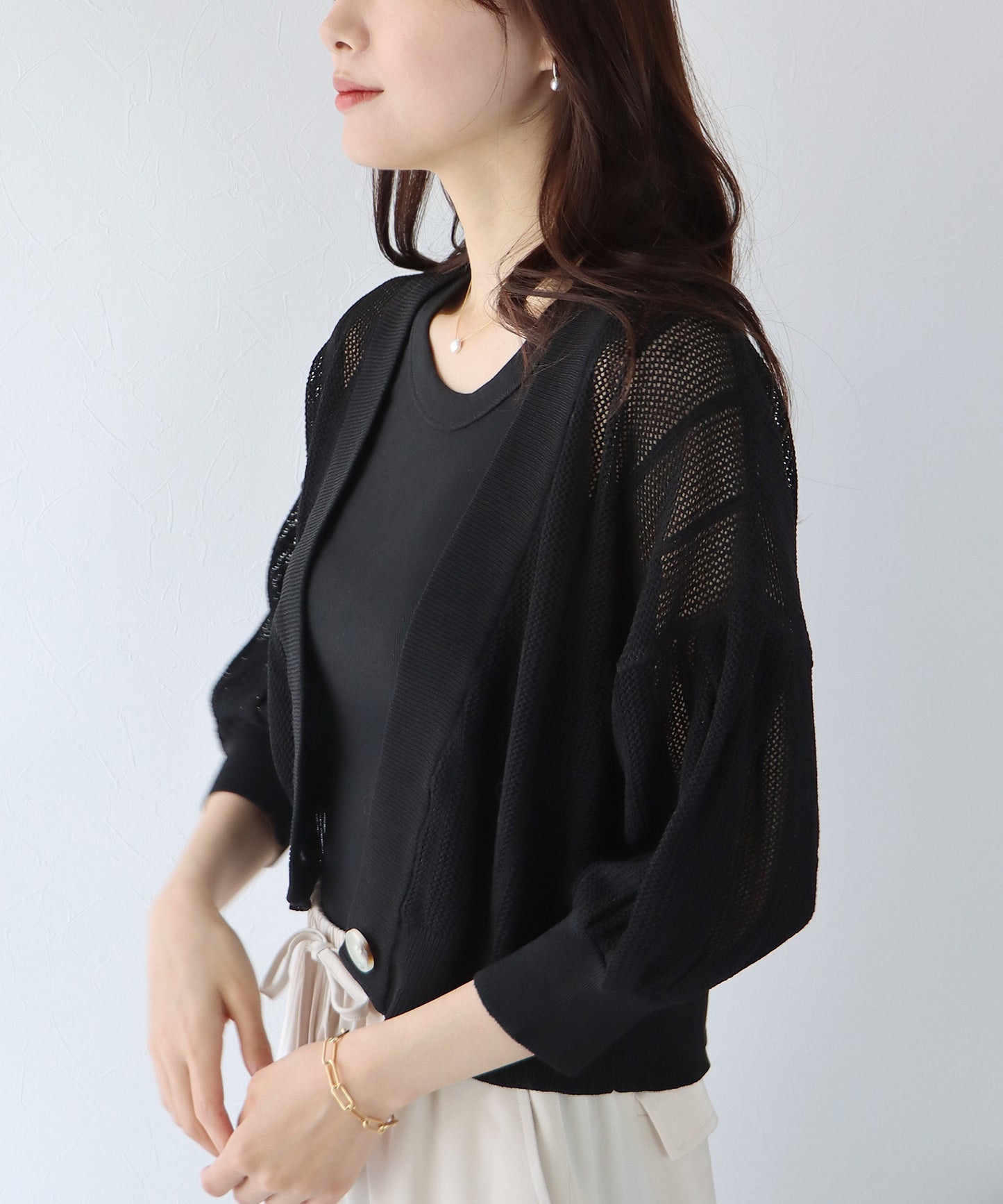 【TIME SALE】メッシュショートカーディガン