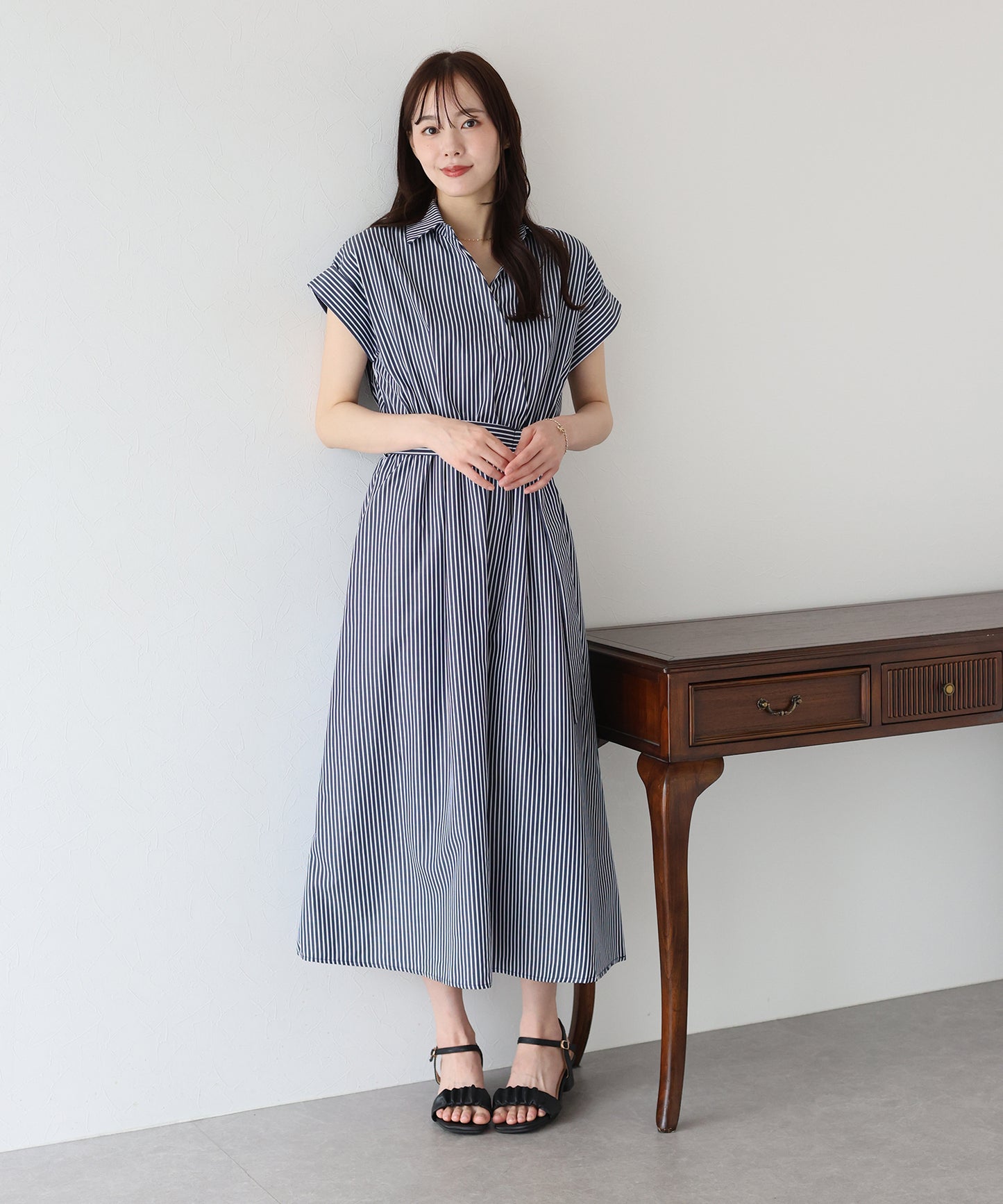 【TIME SALE】カシュクールシャツワンピース