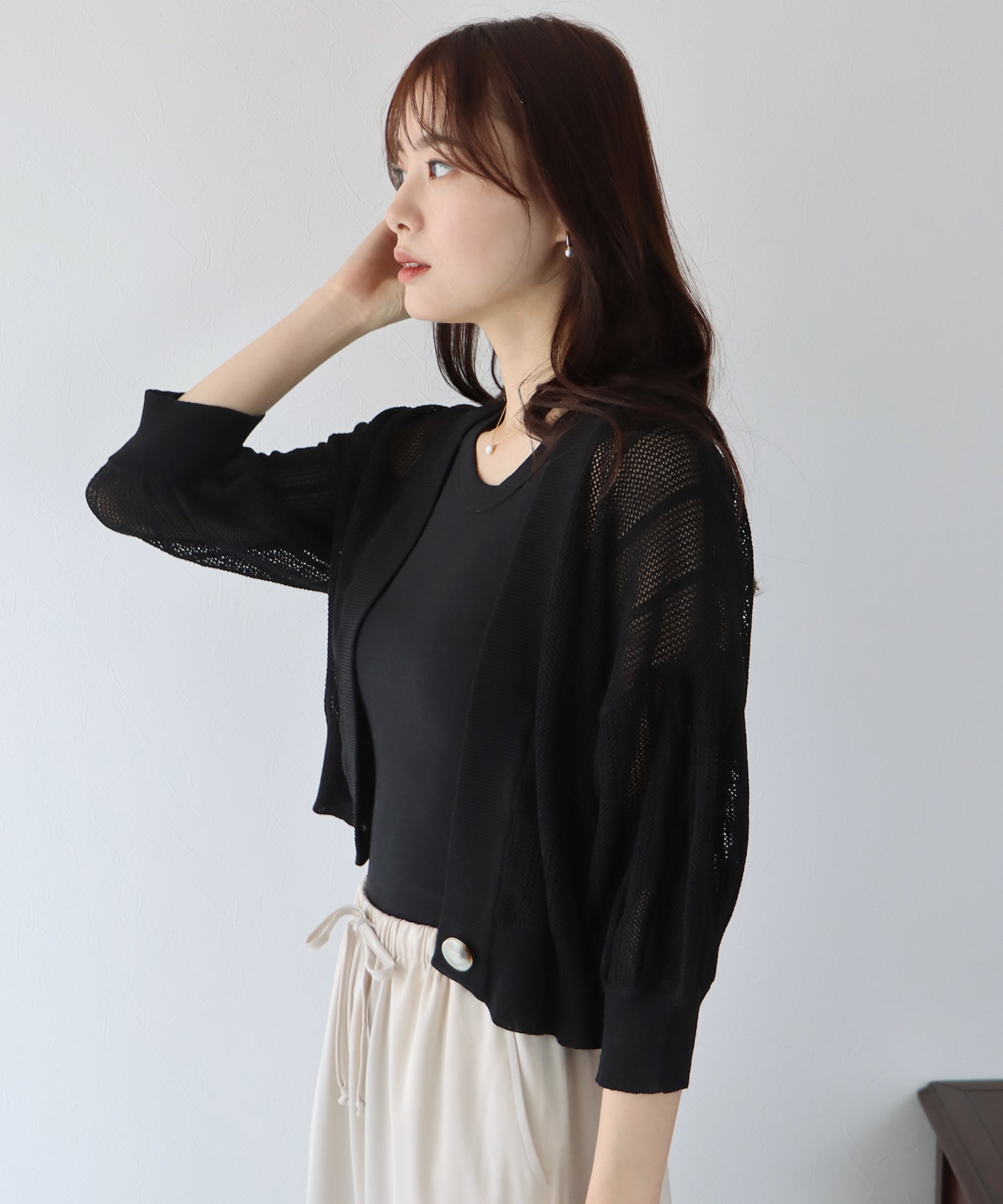 【TIME SALE】メッシュショートカーディガン