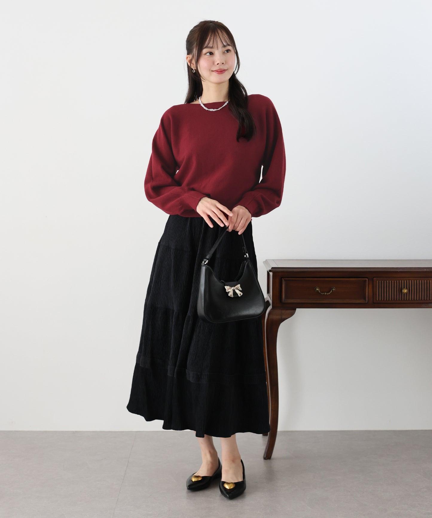 【SALE】ボートネックドルマンニット