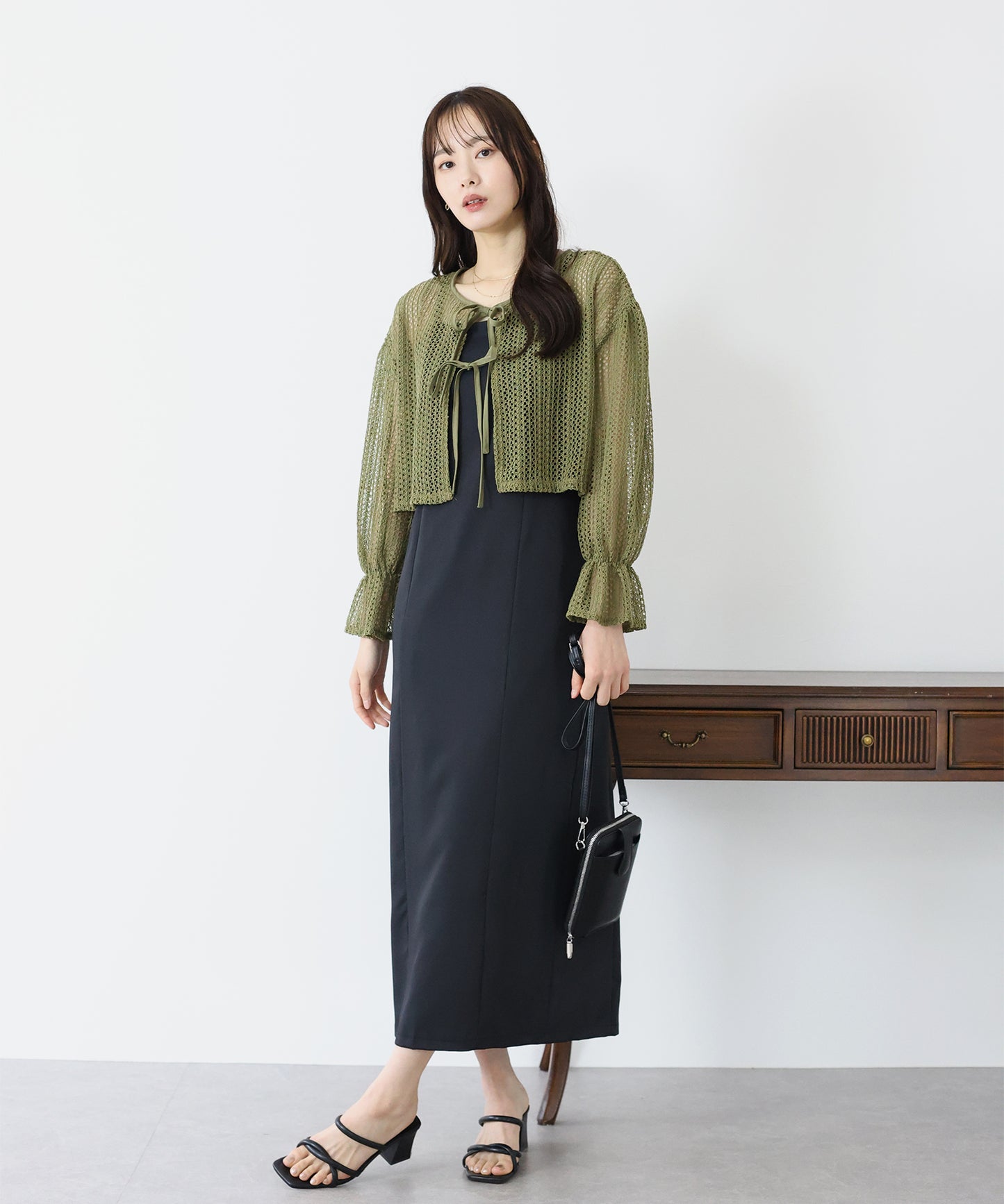 【SALE】2WAYリボンレースカーディガン