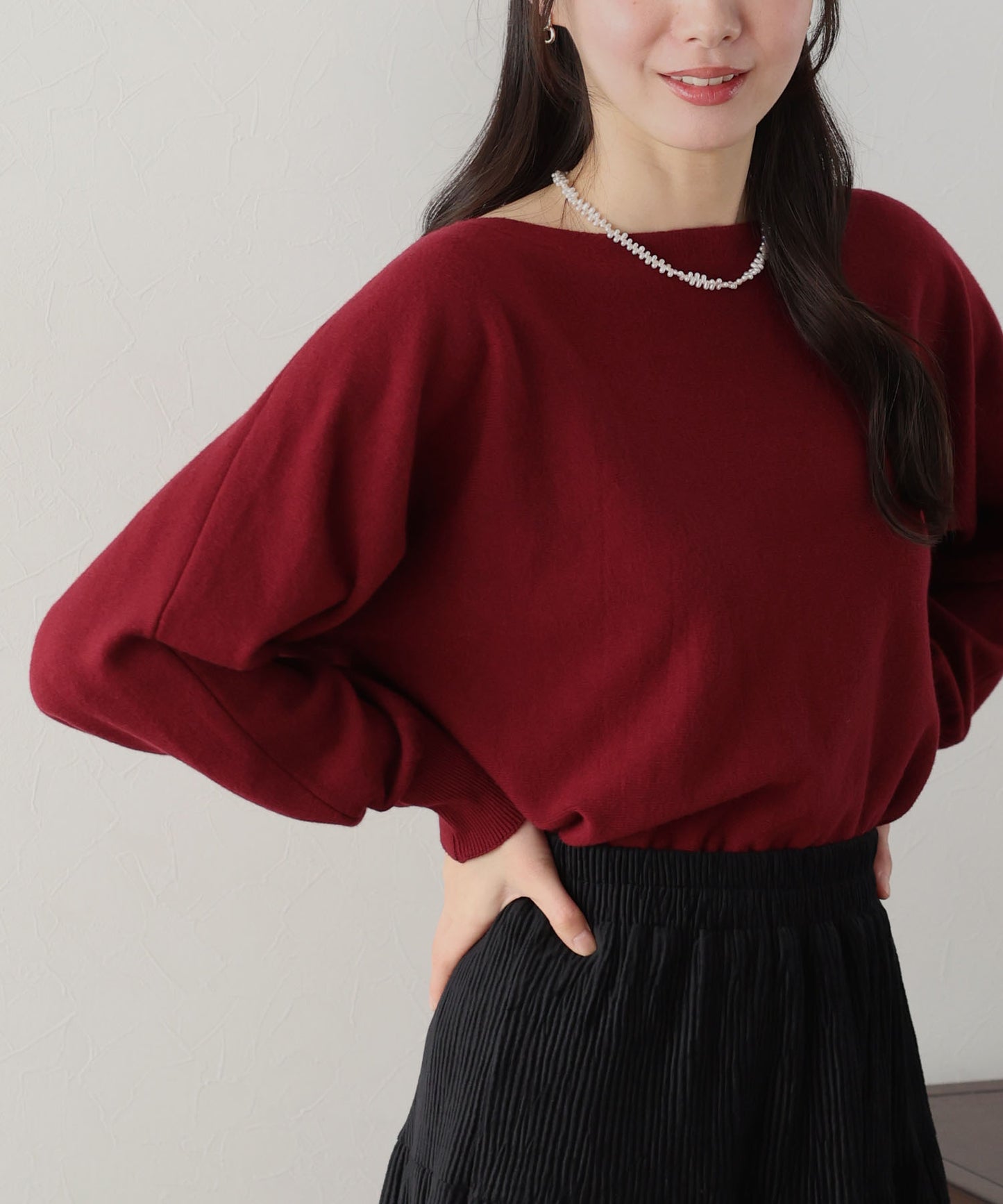 【SALE】ボートネックドルマンニット