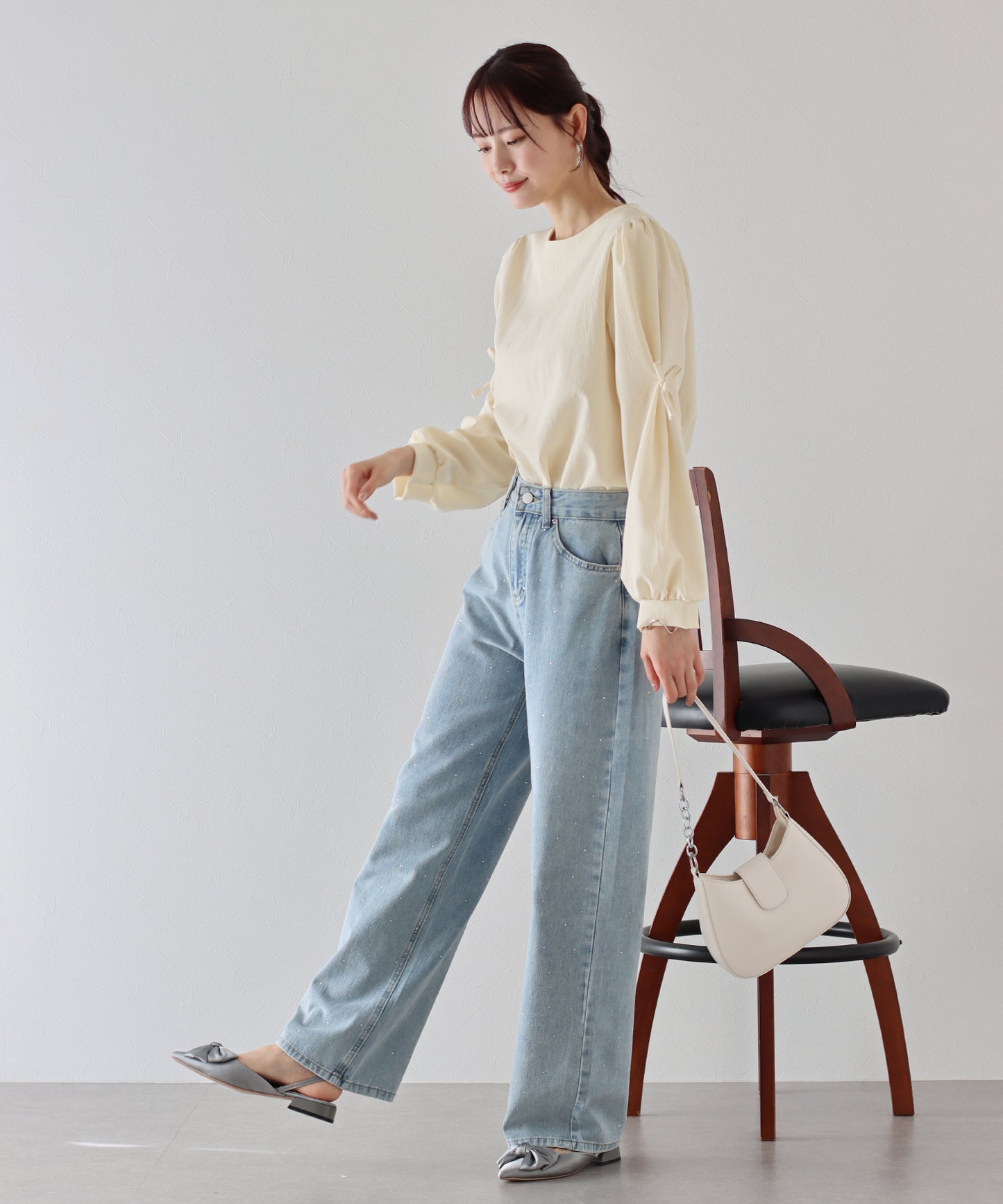 【TIME SALE】袖リボンブラウス