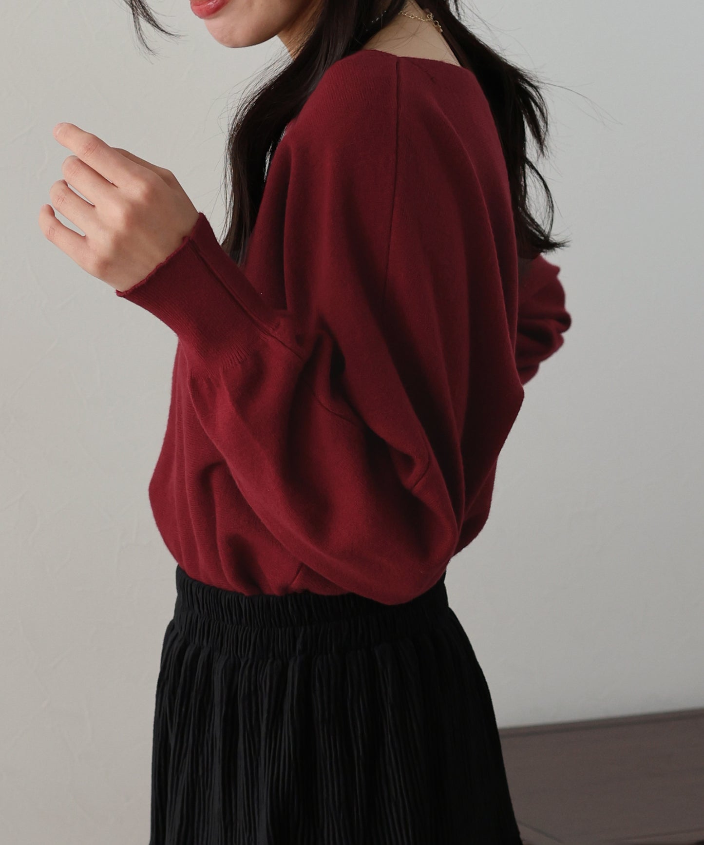 【SALE】ボートネックドルマンニット