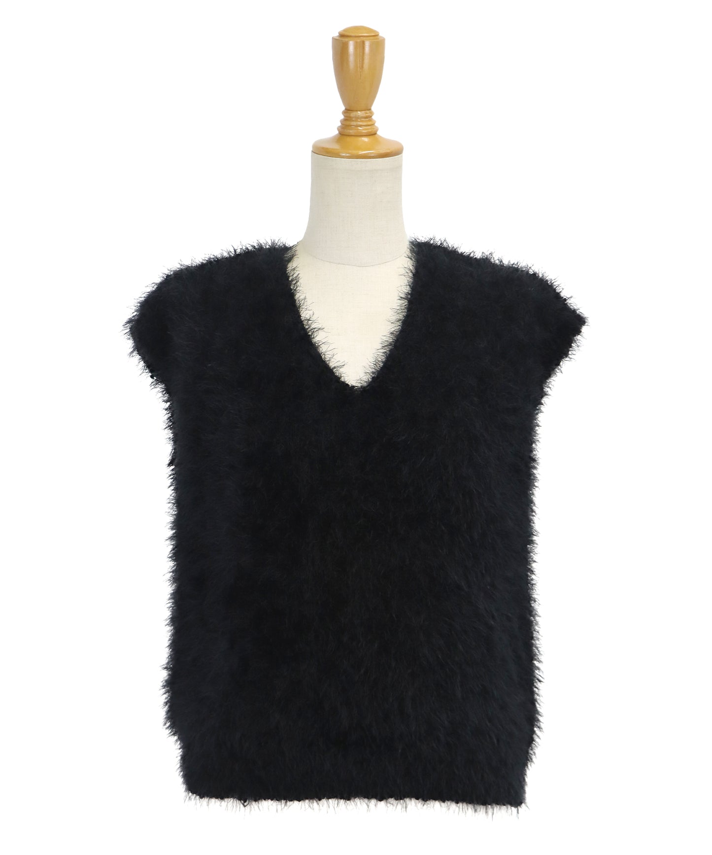 【SALE】ぽこぽこVネックシャギーニットベスト