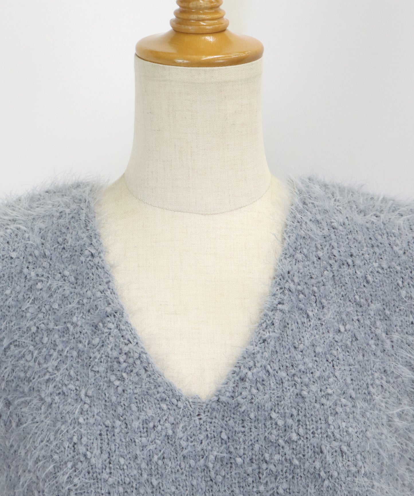 【SALE】ぽこぽこVネックシャギーニットベスト