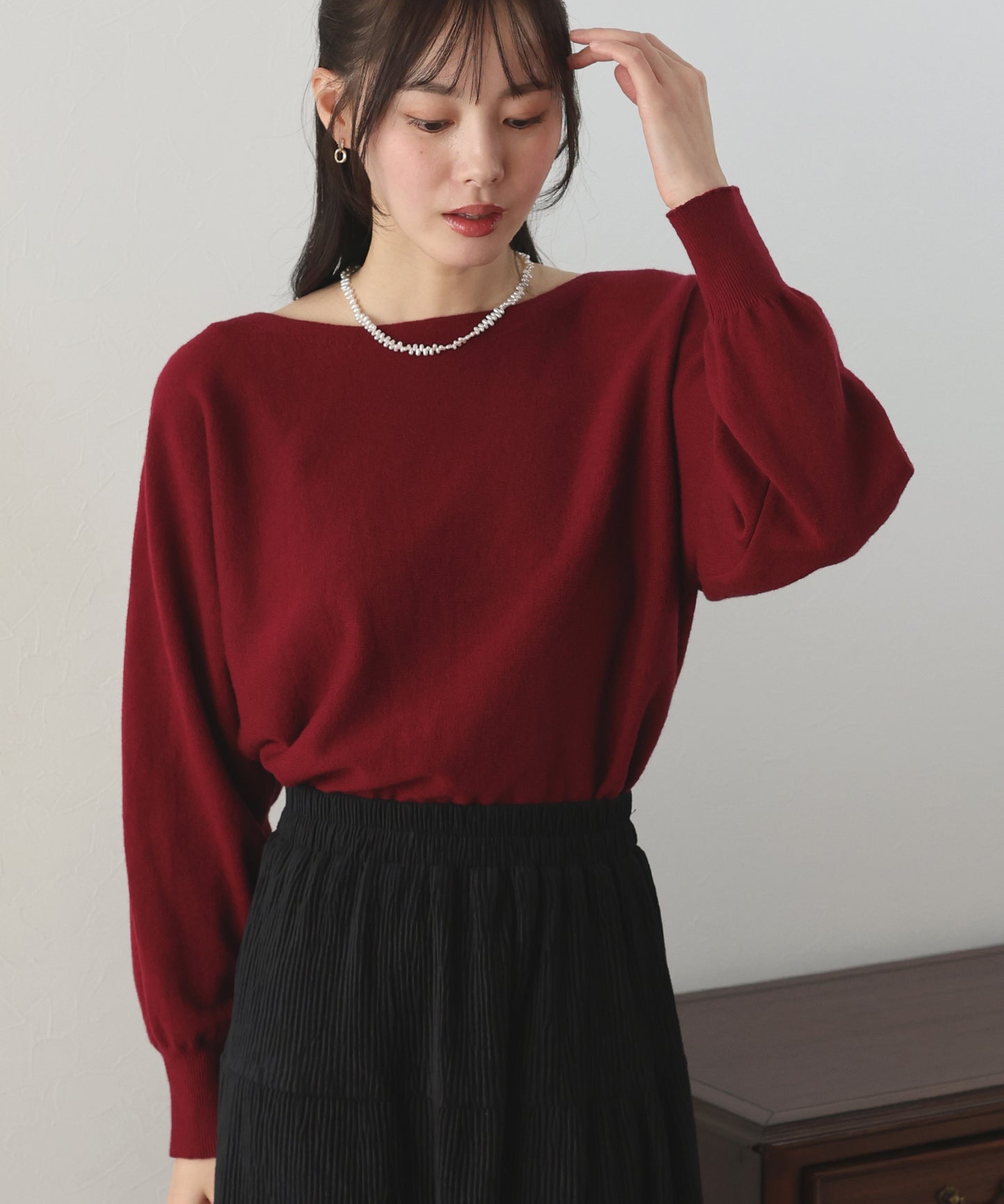 【SALE】ボートネックドルマンニット