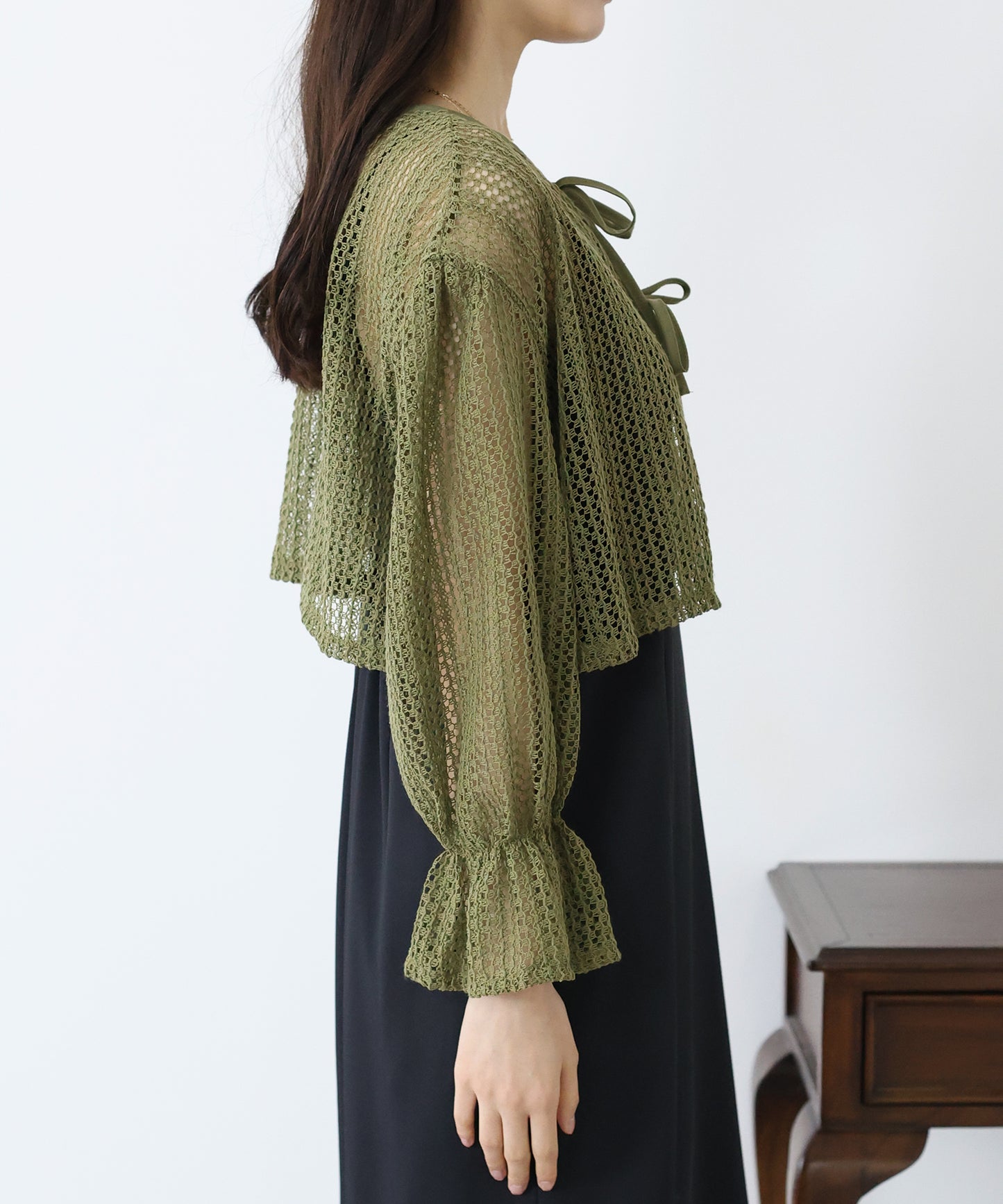 【SALE】2WAYリボンレースカーディガン
