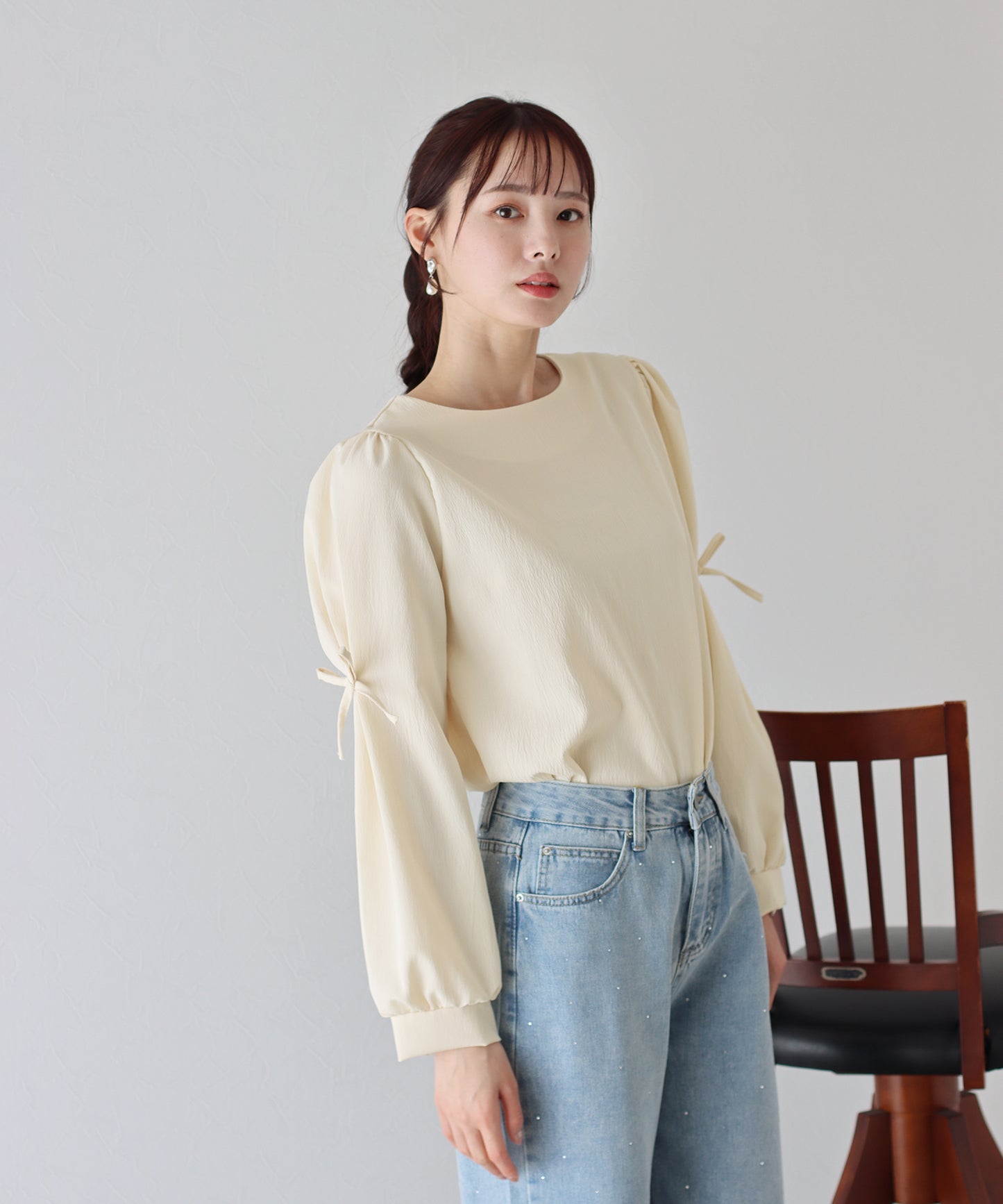 【TIME SALE】袖リボンブラウス