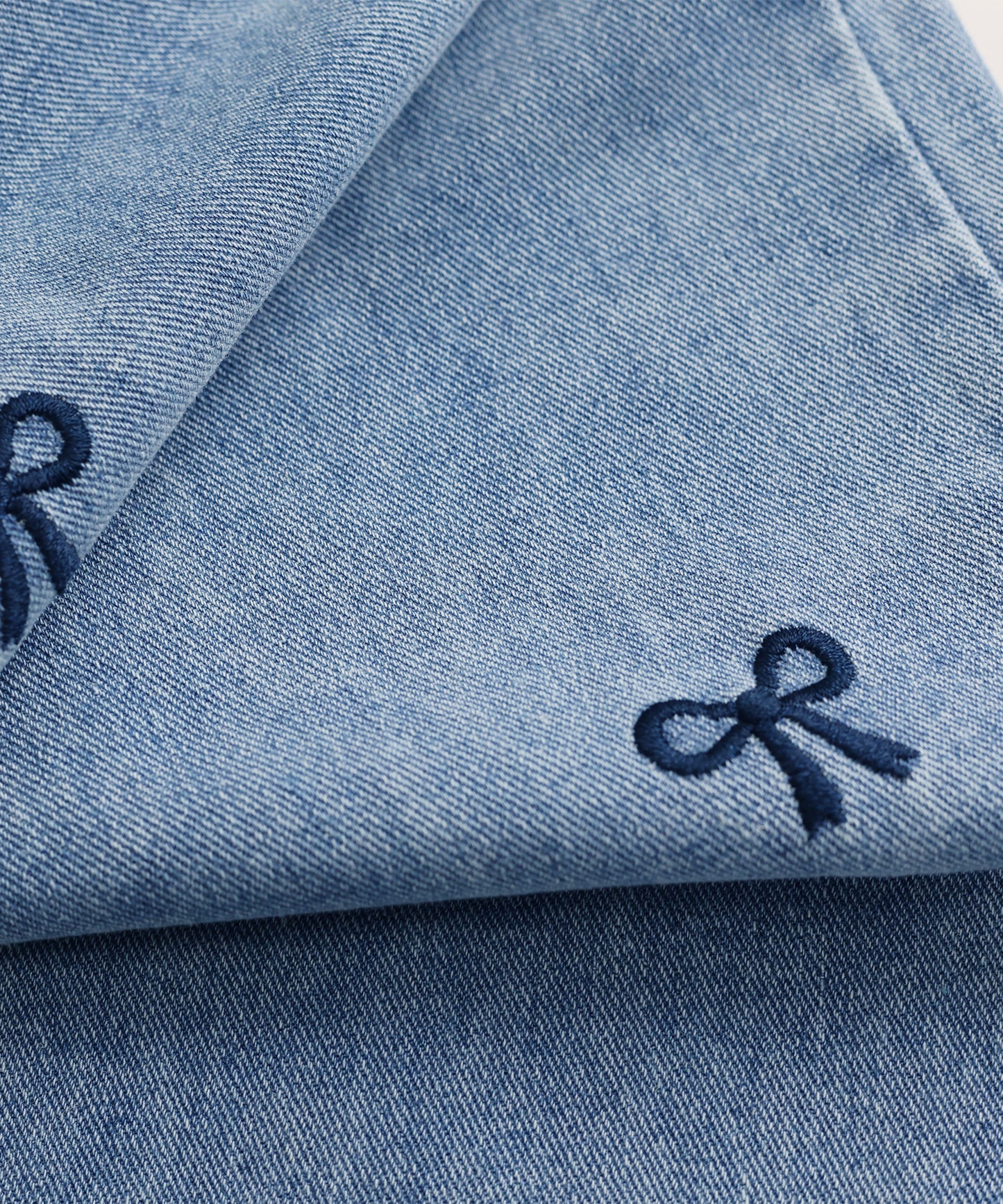 【TIME SALE】リボン刺繍ワイドデニムパンツ