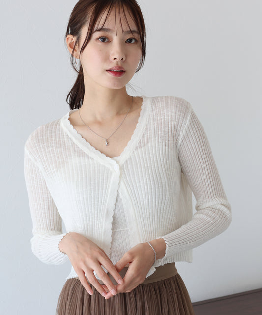 クロップドシアーカーディガン【ネコポス】