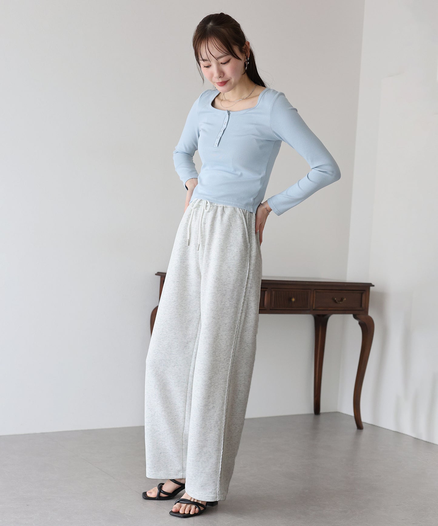 【SALE】サイドレーススウェットパンツ