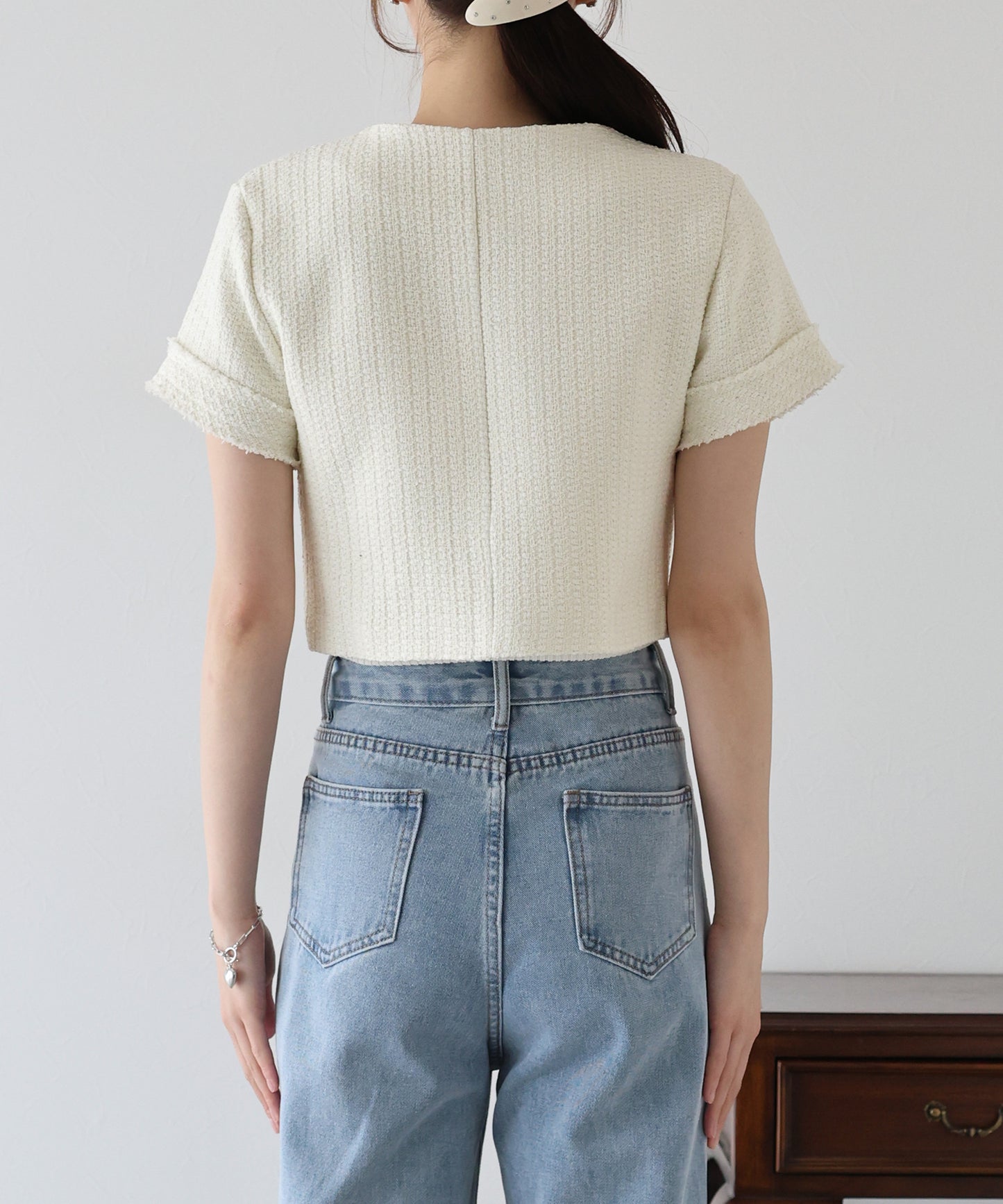 【TIME SALE】半袖ツイードジャケット