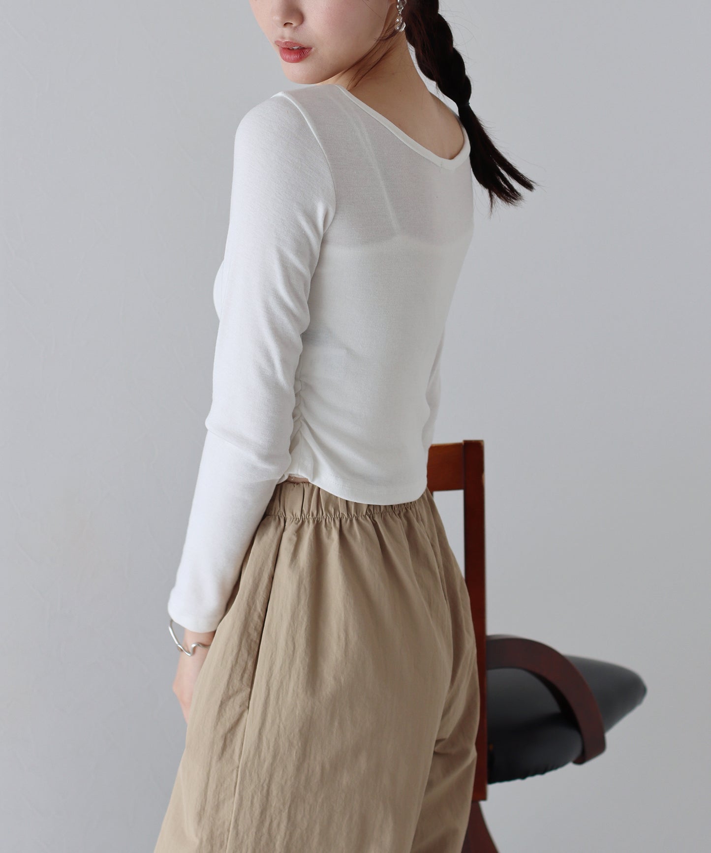 【SALE】フロントリボン付きカットソー